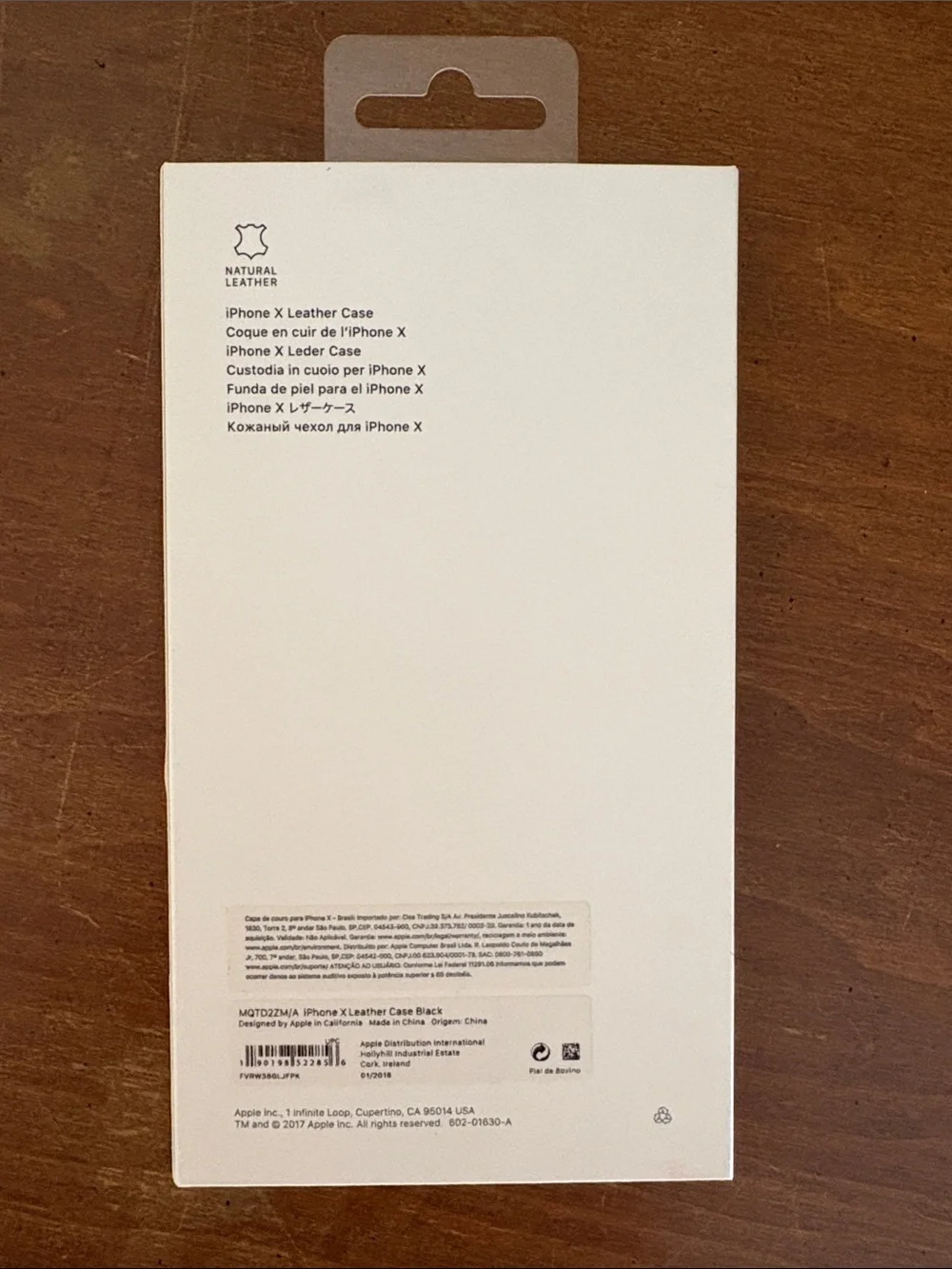 Apple iPhone X leather case in black comes in original box